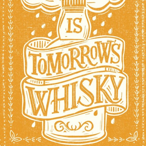 Hand lettered Whisky Print - Made in Scotland